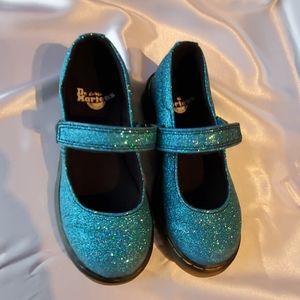 Girls Doc Martens Maccy mary janes blue sparkle
